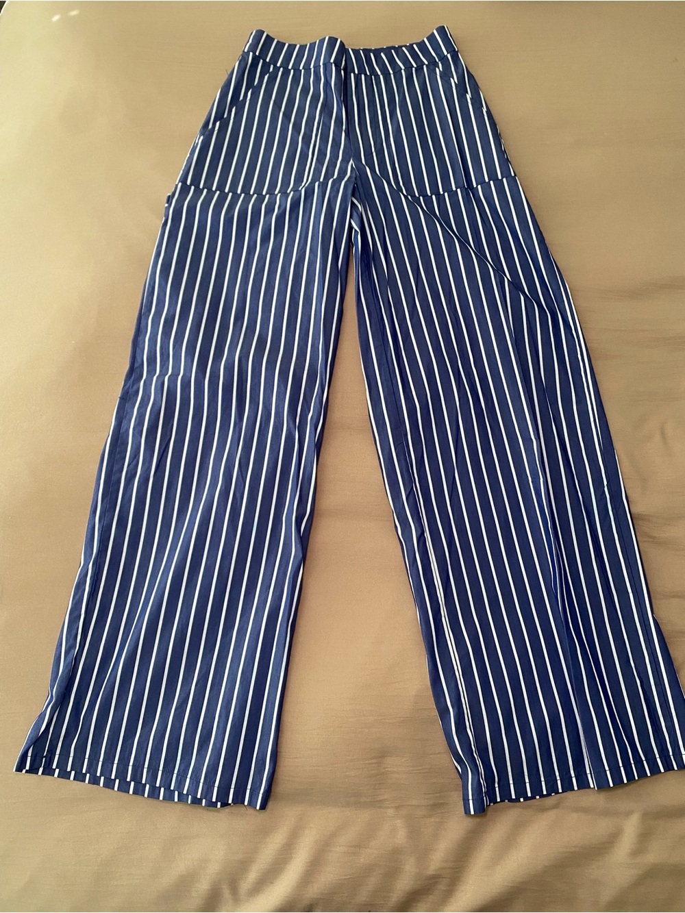 Forever 21 Blue White Striped Wide Leg Pants XS